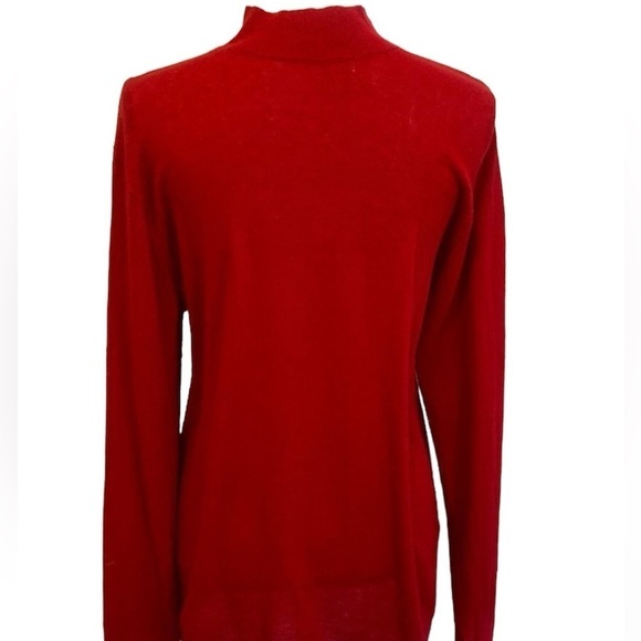 Saturdays NYC Sweater Sean Mock Turtleneck Red Crepe Rib *FLAW* size Medium - Picture 1 of 16